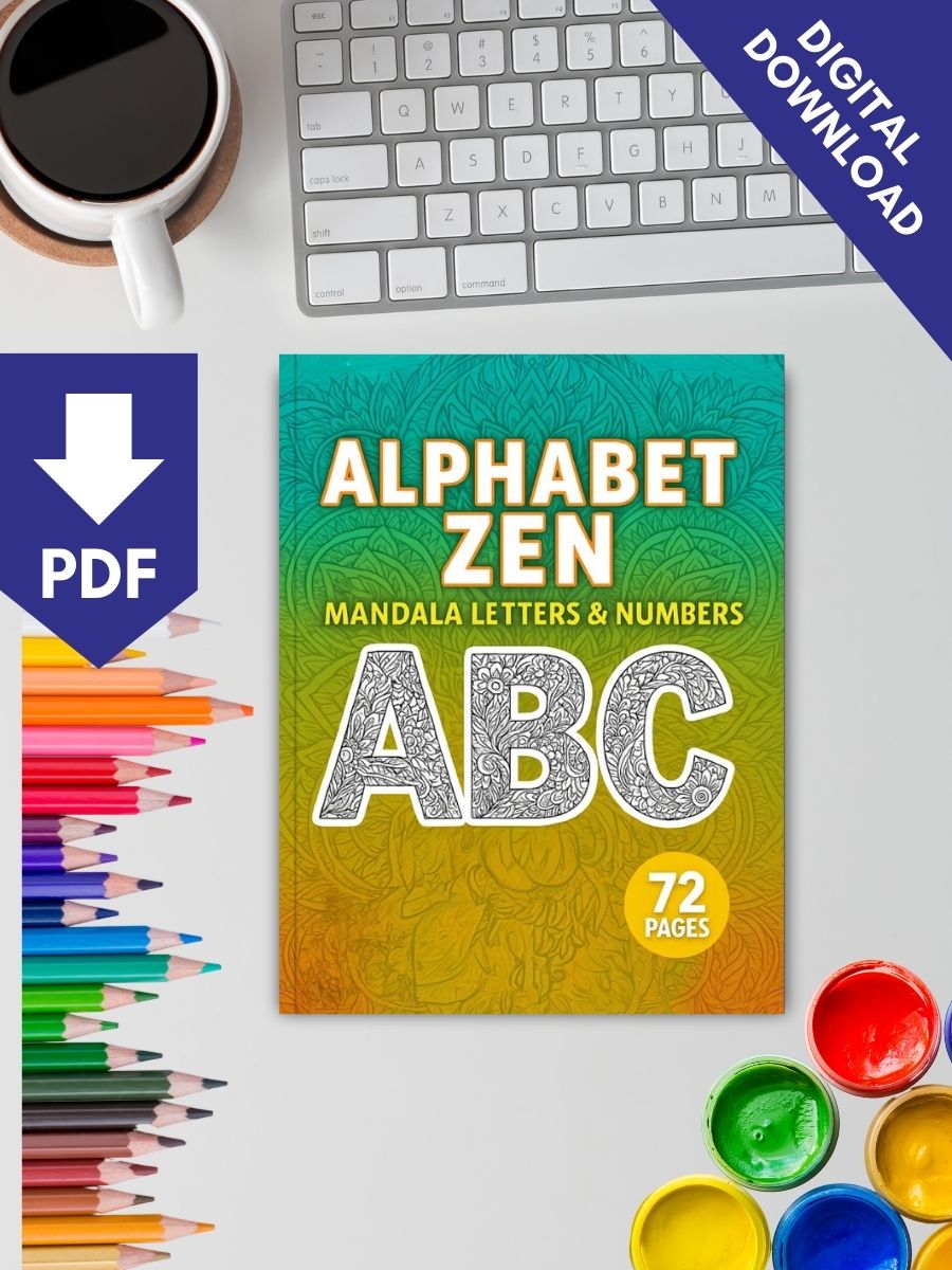 Alphabet Zen – 72 Mandala Letters & Numbers - Image 2
