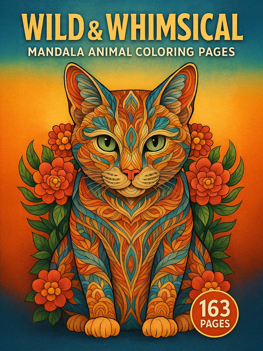 Wild & Whimsical – 163 Mandala Animal Coloring Pages